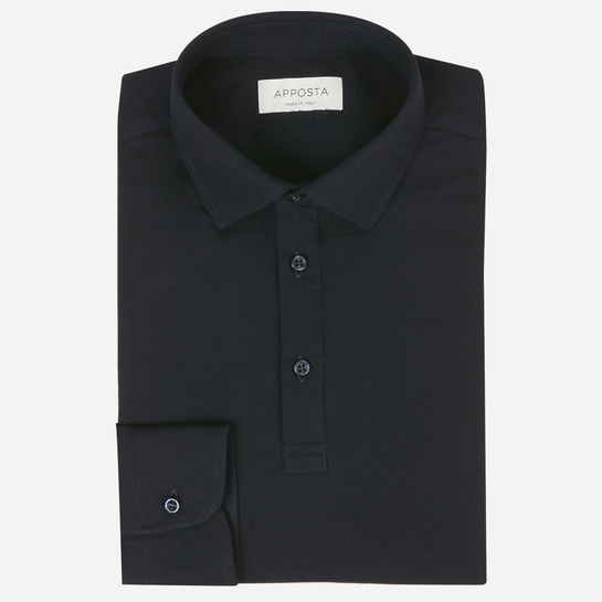 White button down short sleeve Polo shirt in piqué cotton