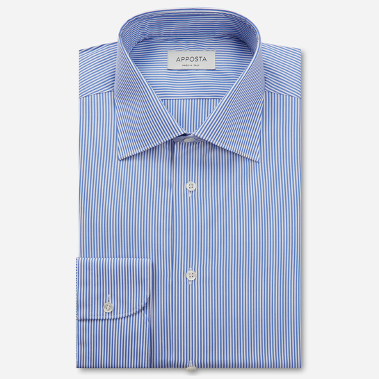 camicia righe blu cotone egiziano popeline