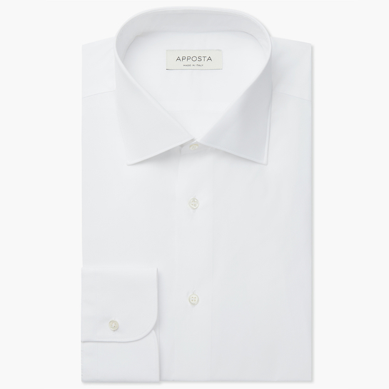camisa blanca de popelina de algodón elástico