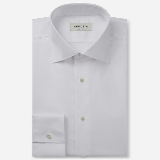 shirt 100% wrinkle free cotton oxford double twisted  solid  white, collar style  semi-spread collar