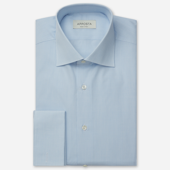 camisa azul claro de popelina a cuadros pequeños de algodón