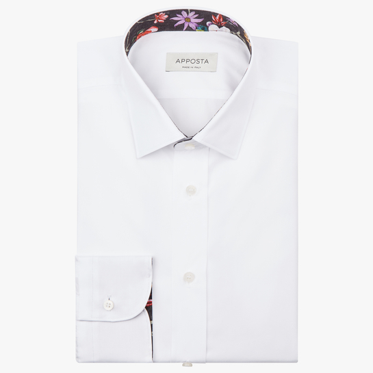 camisa blanca de sarga de algodón