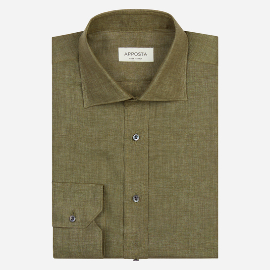 camicia verde lino normandia