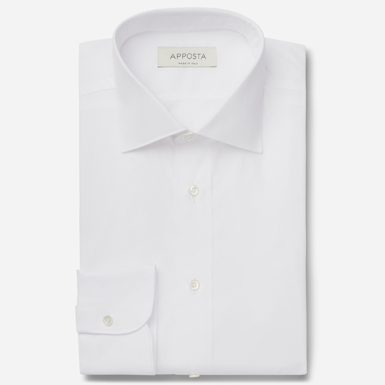 shirt 100% pure cotton oxford  solid  white, collar style  semi-spread collar