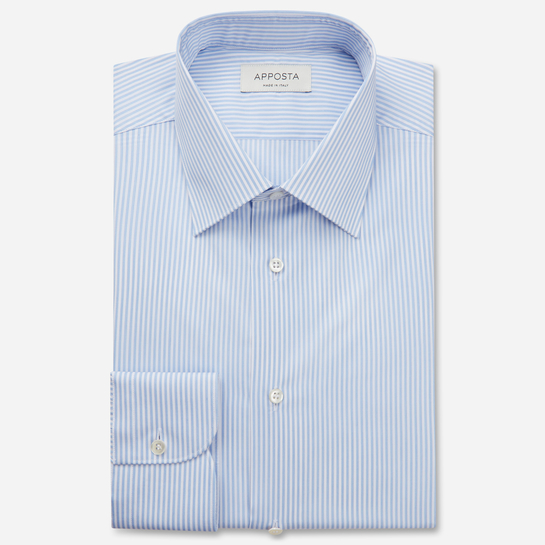 camicia righe azzurra cotone egiziano twill
