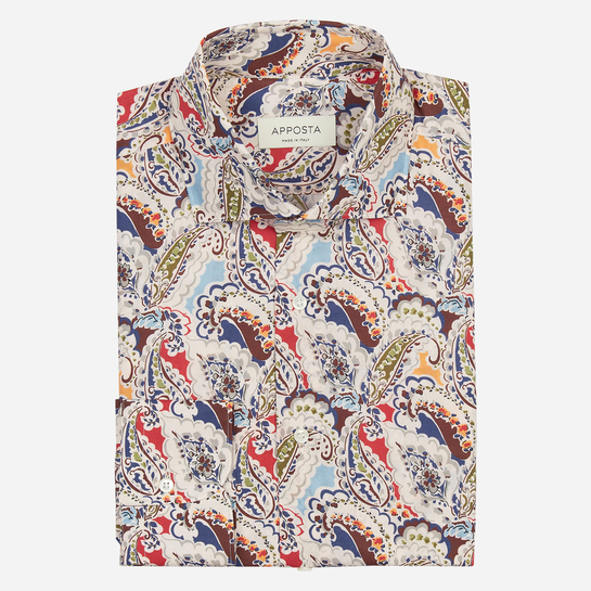 shirt 100% pure cotton poplin  flowers designs  multi, collar style  spread collar