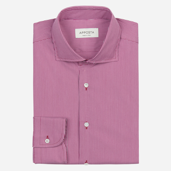 shirt stretch poplin  stripes  violet, collar style  cutaway collar