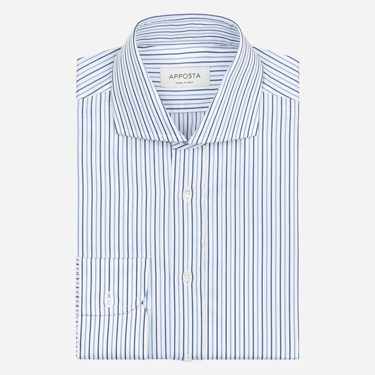 shirt 100% pure cotton poplin  stripes  light blue, collar style  spread collar