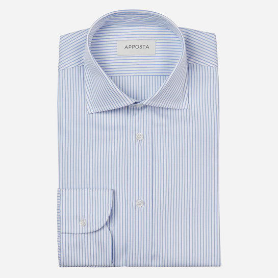 camisa 100% algodón antimanchas sarga doble torzal oekotex  color liso  azul claro, cuello estilo  semifrancés