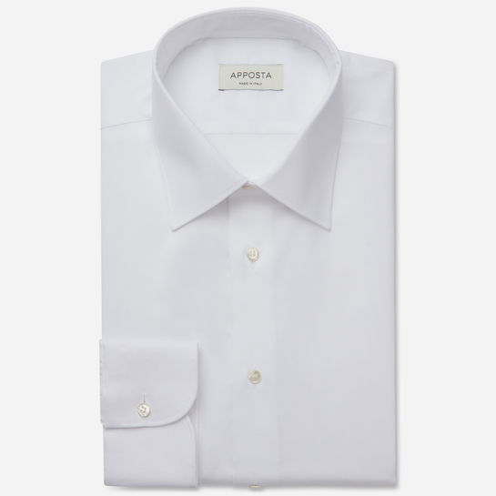 shirt stretch poplin viroformula  solid  white, collar style  low straight point collar