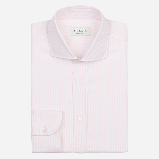 shirt stretch cotton twill  stripes  pink, collar style  lower spread collar