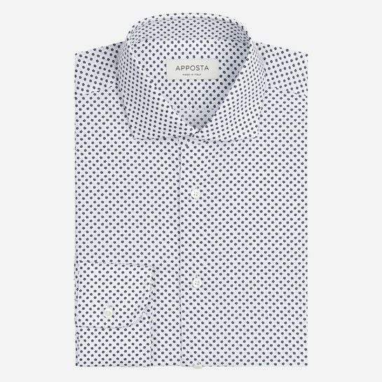 White Cotton Poplin Patterned Design Shirt