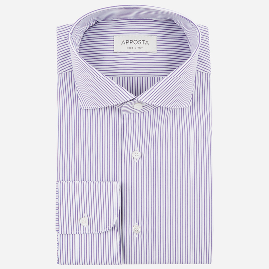 shirt stretch poplin  stripes  violet, collar style  lower spread collar