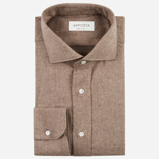 Brown Flannel Oxford Shirt