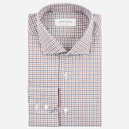 shirt flannel twill  big checks  multi, collar style  updated spread with short points