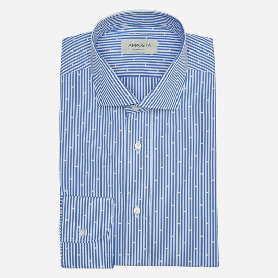shirt 100% pure cotton poplin  stripes  blue, collar style  updated spread with short points