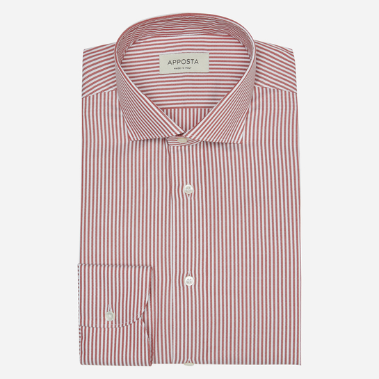 shirt 100% pure cotton oxford  stripes  red, collar style  updated spread with short points
