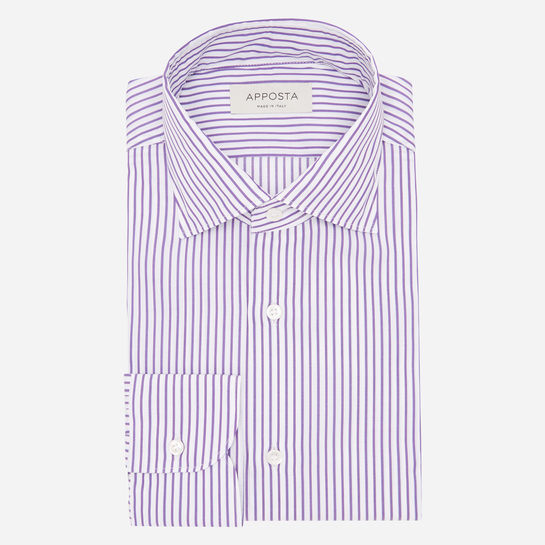 camisa violeta a rayas de algodón egipcio