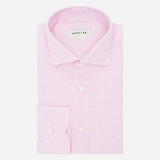 camisa rosa de algodón y lino