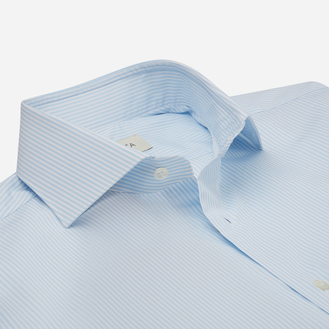 Camicia A Righe Sottili Azzurre Apposta