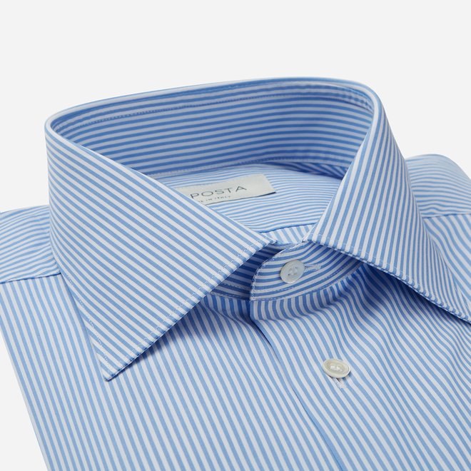 Camicia A Righe Verticali Bianca E Azzurra Apposta