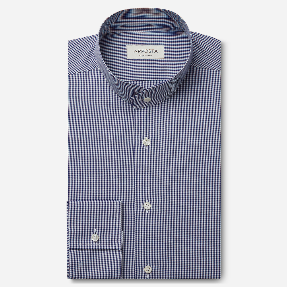 Hemd  klein kariert  marineblau baumwolle fil-à-fil, kragenform  angeschräg günstig online kaufen