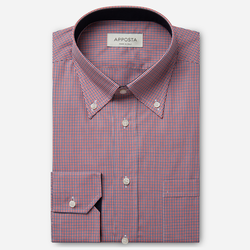Shirt  big checks  multi 100% pure cotton zephyr, collar style  button-down collar