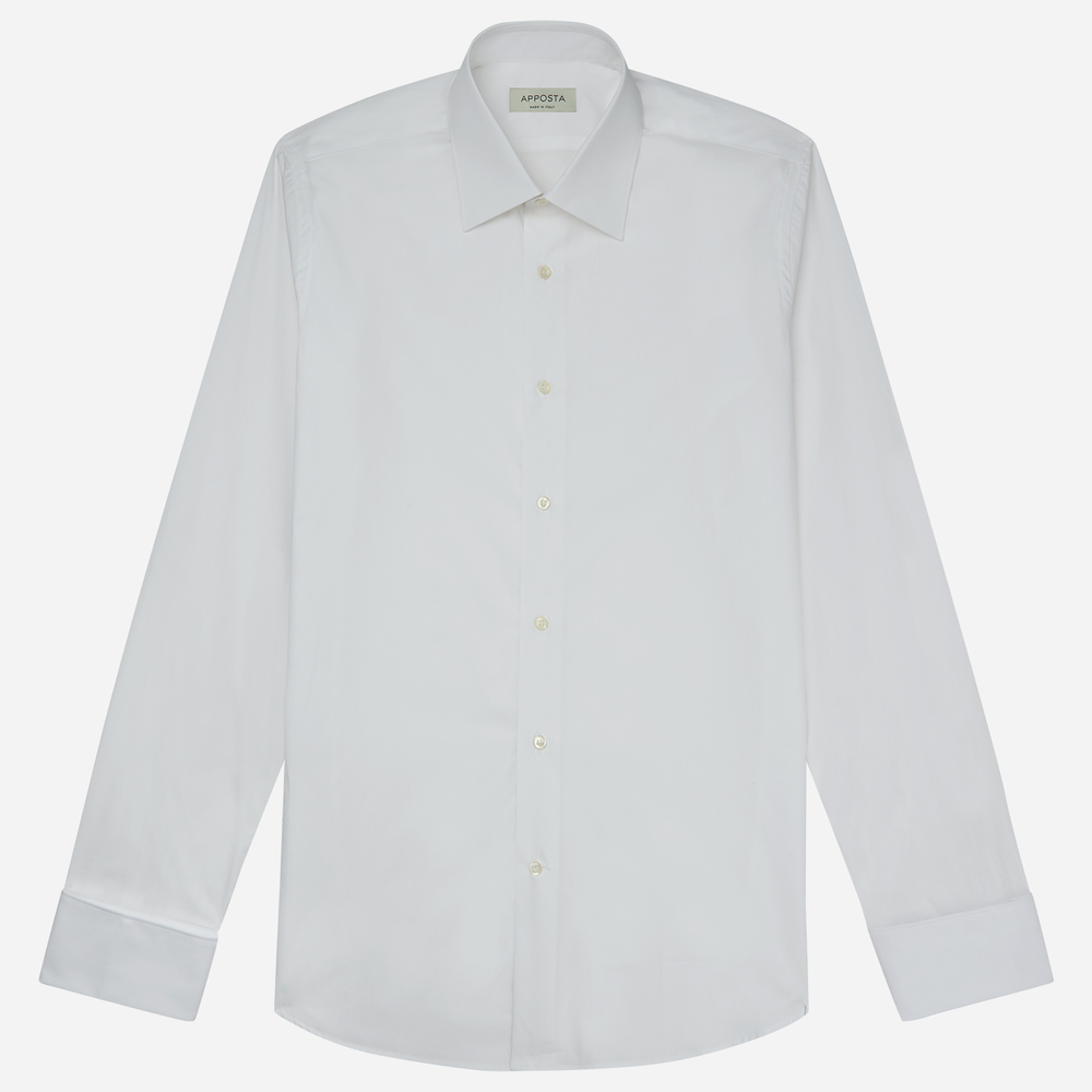 Hemd  einfarbig  weiß baumwolle twill doppelt gezwirnt sea island baumwolle günstig online kaufen