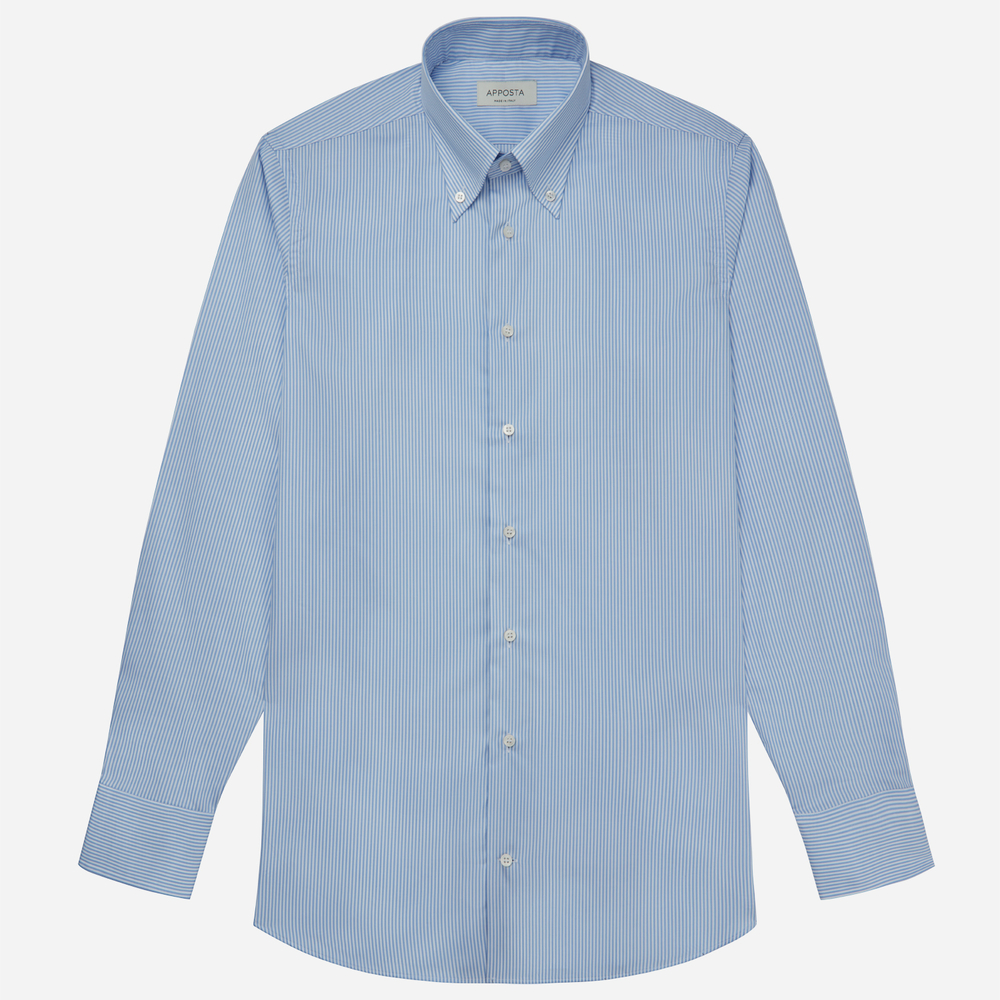 Hemd  streifen  hellblau knitterfreie baumwolle twill, kragenform  button-d günstig online kaufen