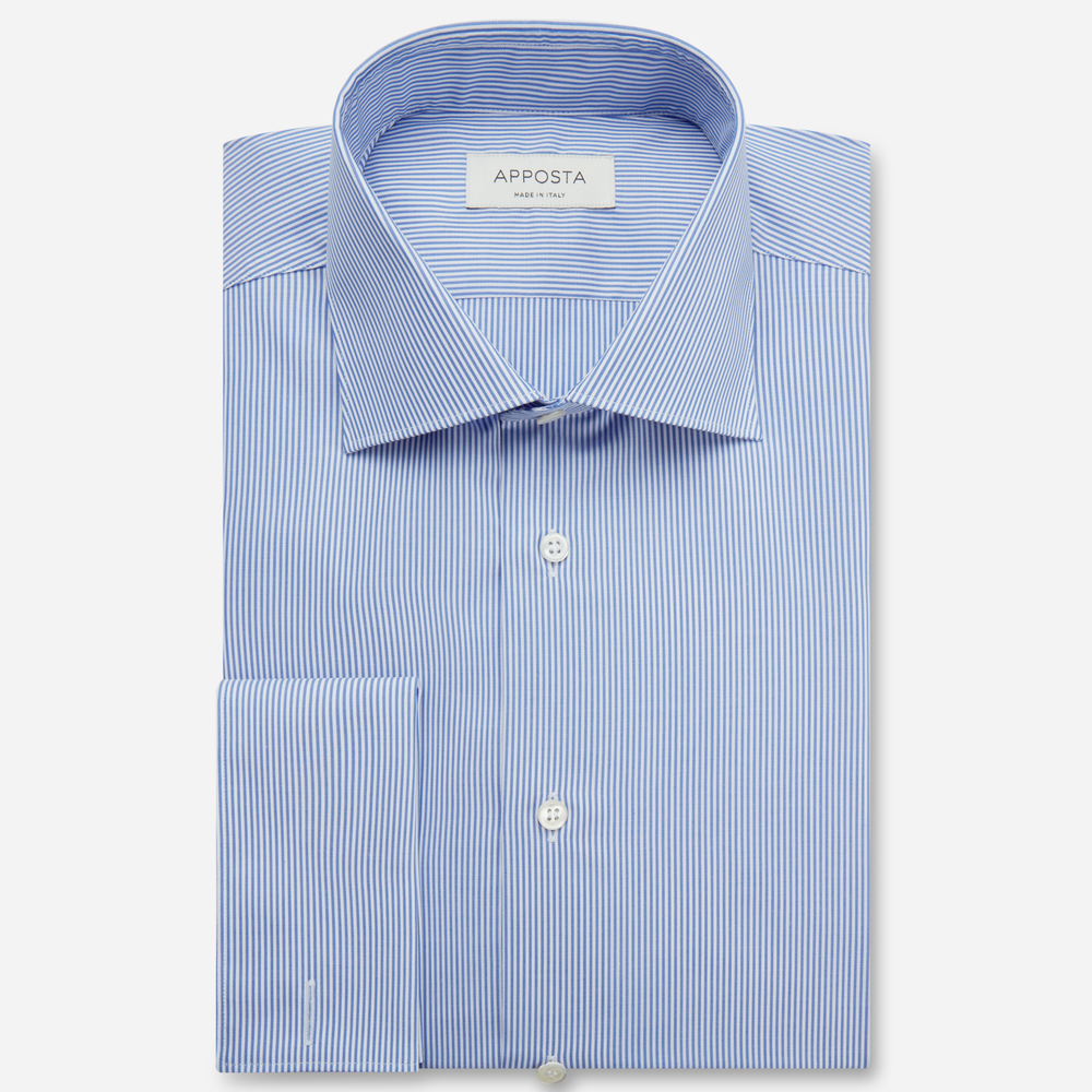 Hemd  streifen  hellblau knitterfreie baumwolle twill, kragenform  halb-ges günstig online kaufen