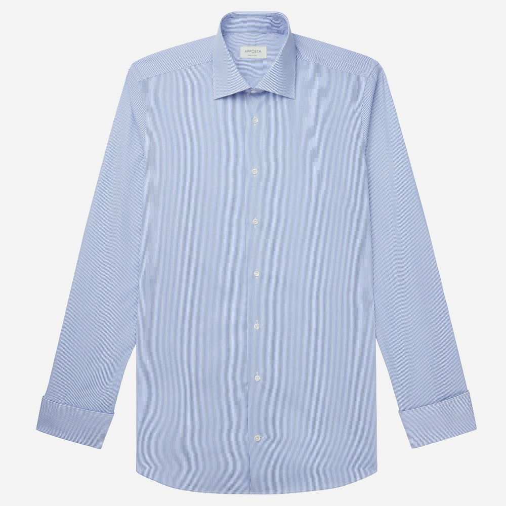Hemd  streifen  hellblau knitterfreie baumwolle twill, kragenform  halb-ges günstig online kaufen
