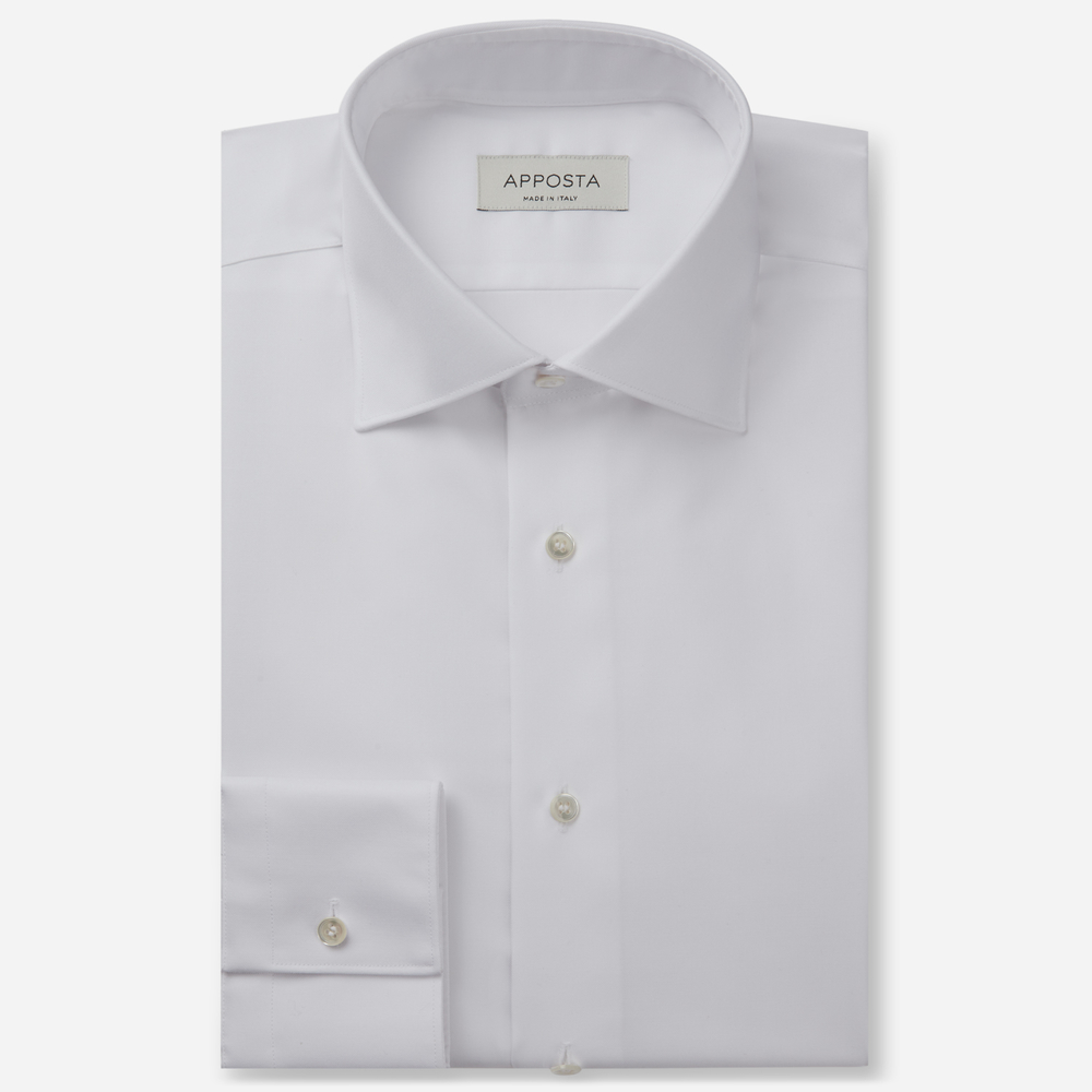 Image of Shirt solid white 100% wrinkle free cotton oxford double twisted, collar style semi-spread collar