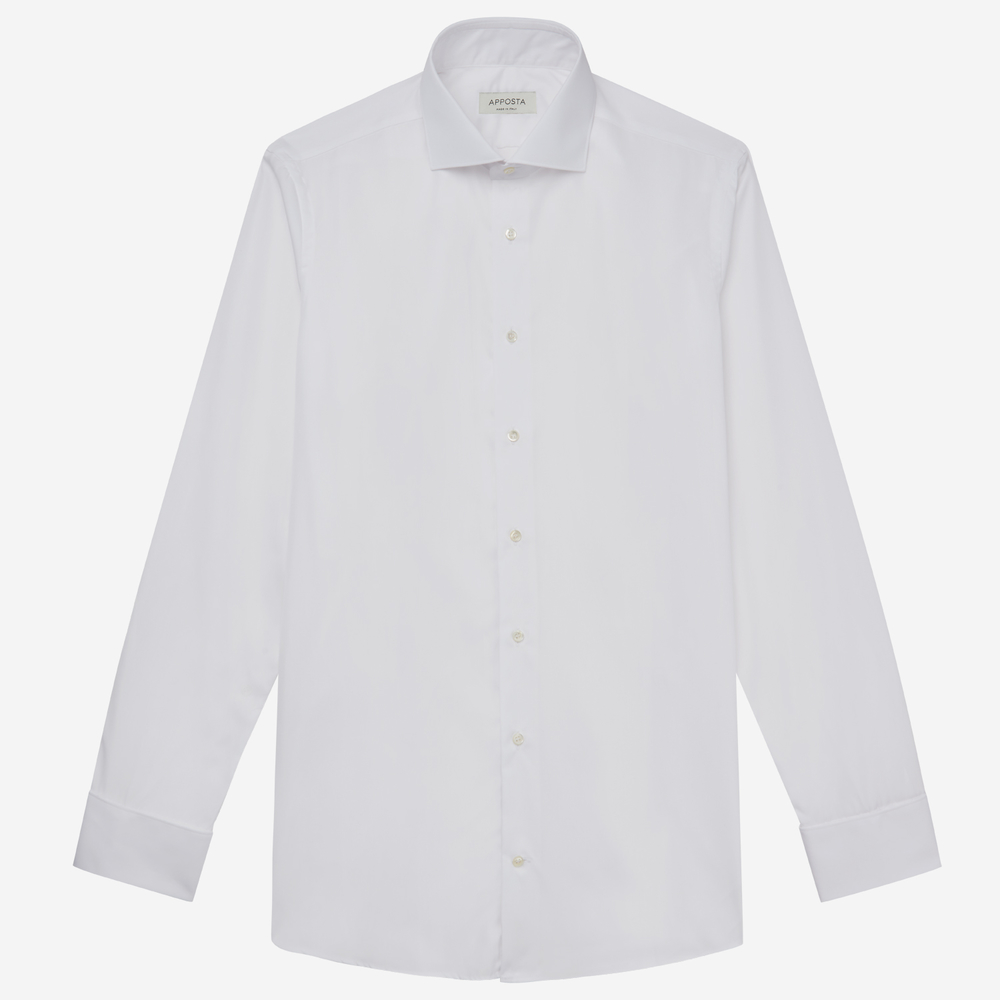 Hemd  einfarbig  weiß coolmax baumwolle twill, kragenform  spreizkragen, ma günstig online kaufen