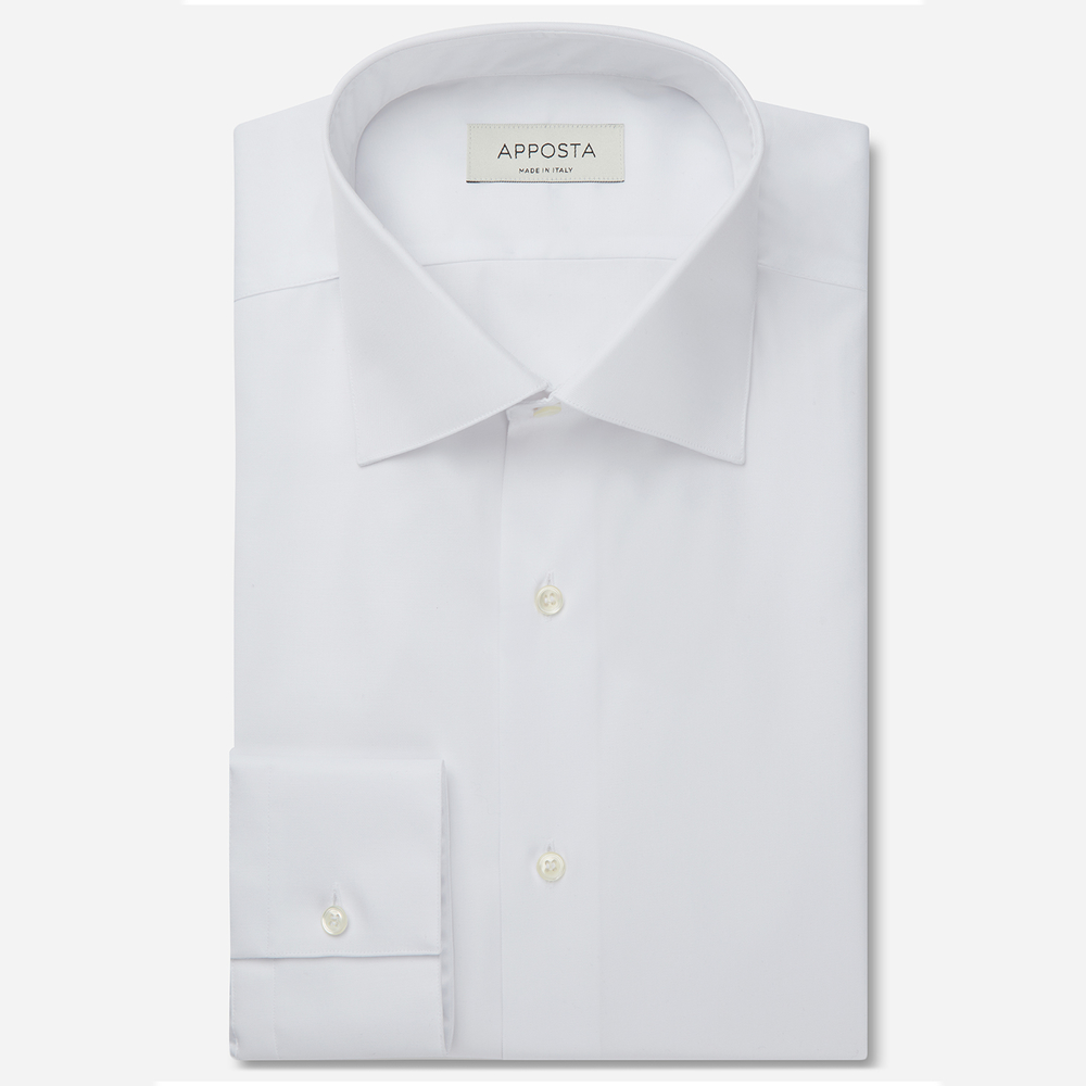 Hemd  einfarbig  weiß baumwolle twill doppelt gezwirnt, kragenform  halb-ge günstig online kaufen
