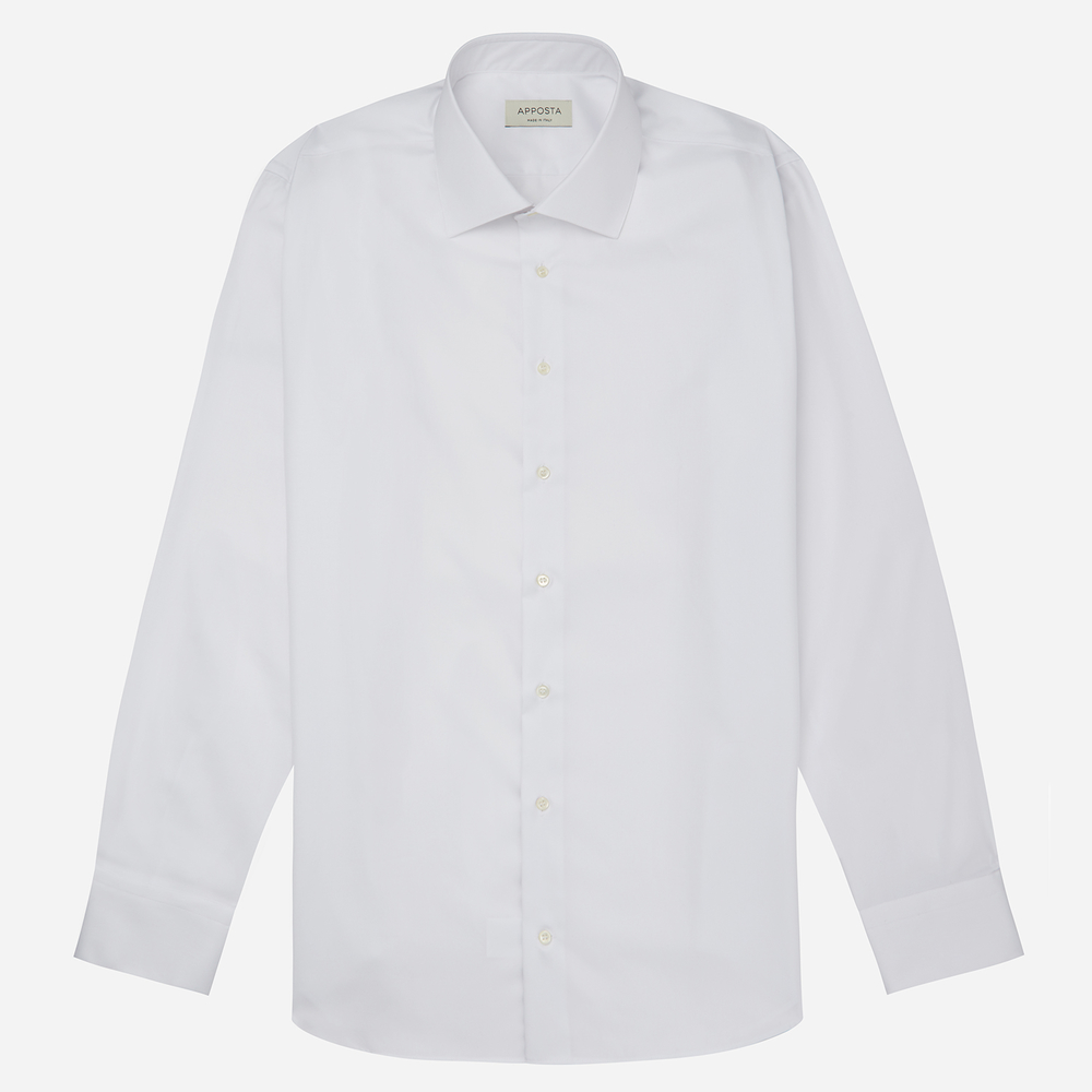 Hemd  einfarbig  weiß baumwolle twill doppelt gezwirnt, kragenform  halb-ge günstig online kaufen