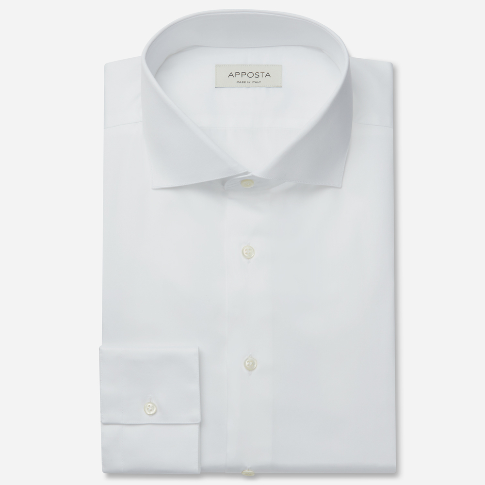 Hemd  einfarbig  weiß baumwollstretch twill doppelt gezwirnt supima baumwol günstig online kaufen