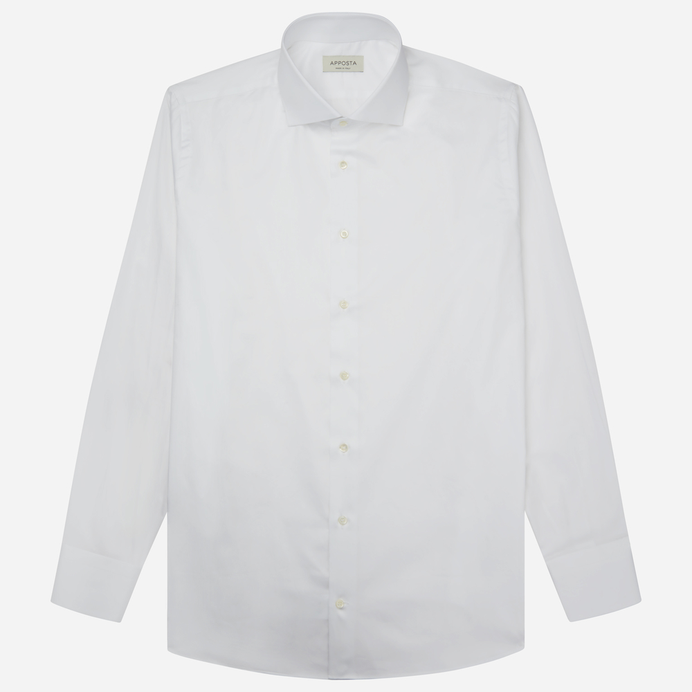 Hemd  einfarbig  weiß baumwollstretch twill doppelt gezwirnt supima baumwol günstig online kaufen