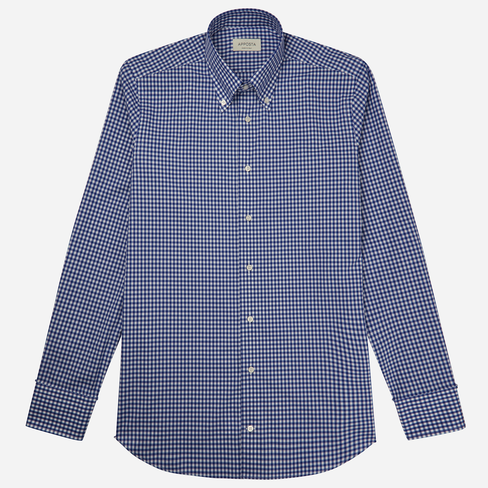 Hemd  karos gingham  marineblau baumwolle zefir, kragenform  button-down-kr günstig online kaufen