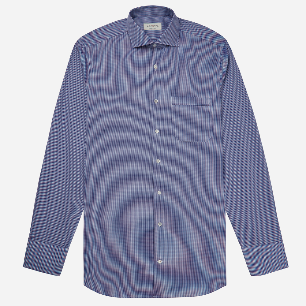 Hemd  klein kariert  marineblau baumwolle fil-à-fil, kragenform  modernisie günstig online kaufen