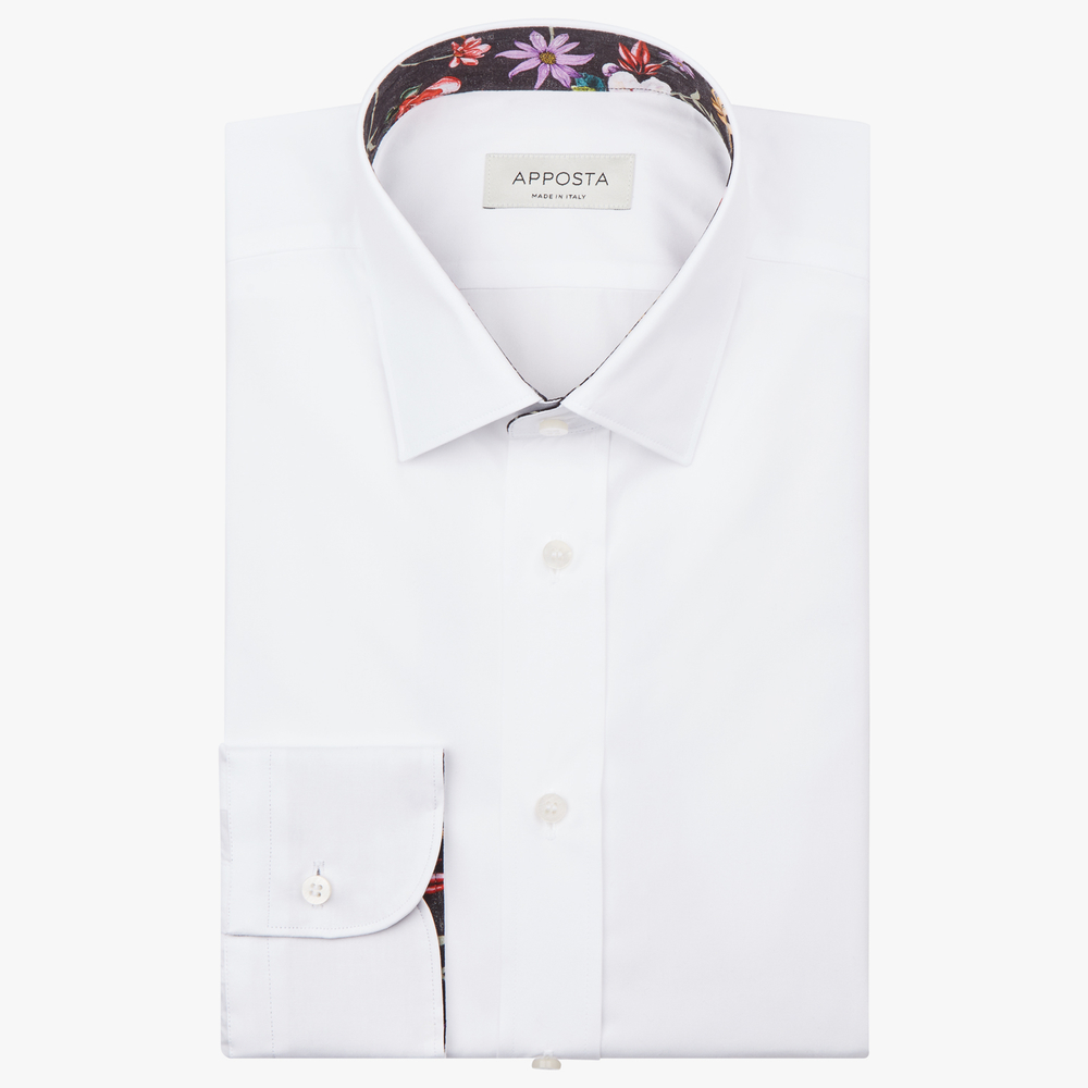 Hemd  einfarbig  weiß baumwolle twill doppelt gezwirnt, kragenform  moderni günstig online kaufen