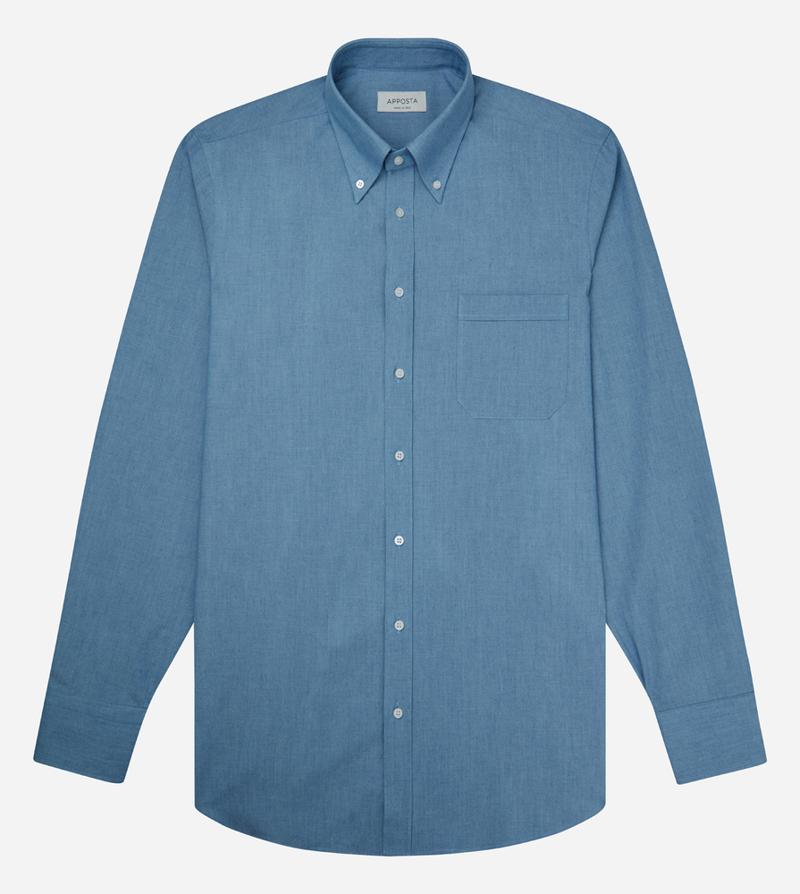 Hemd  einfarbig  hellblau baumwolle denim, kragenform  button-down-kragen günstig online kaufen