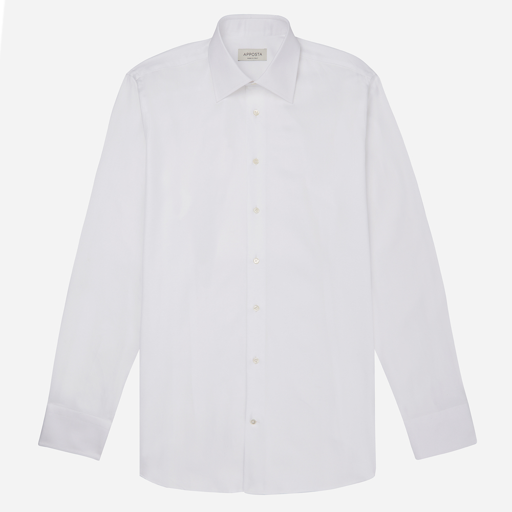 Hemd  einfarbig  weiß bio-baumwolle royal twill doppelt gezwirnt, kragenfor günstig online kaufen