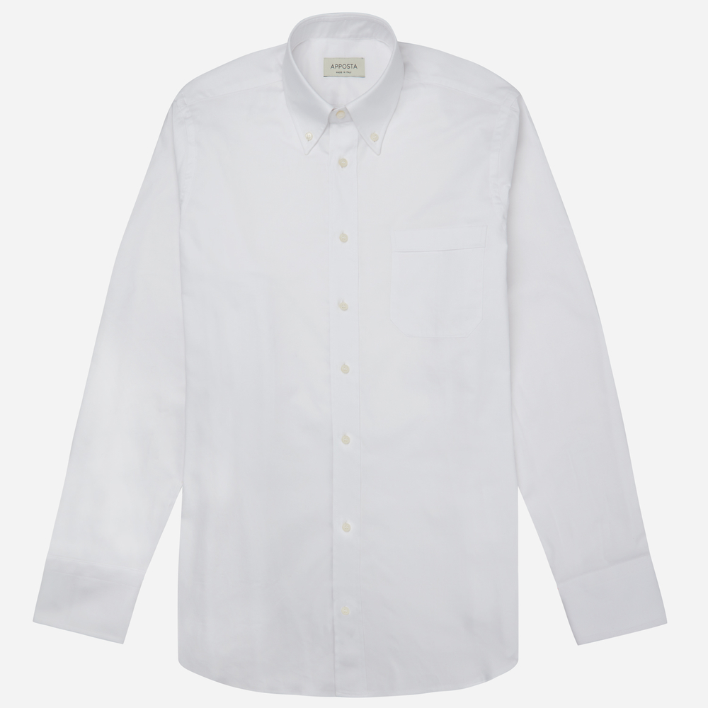Hemd  einfarbig  weiß baumwolle oxford supima baumwolle, kragenform  button günstig online kaufen