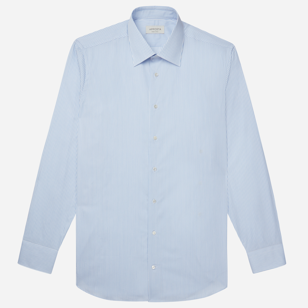 Hemd  streifen  hellblau baumwolle twill giza 87, kragenform  niedriger spi günstig online kaufen