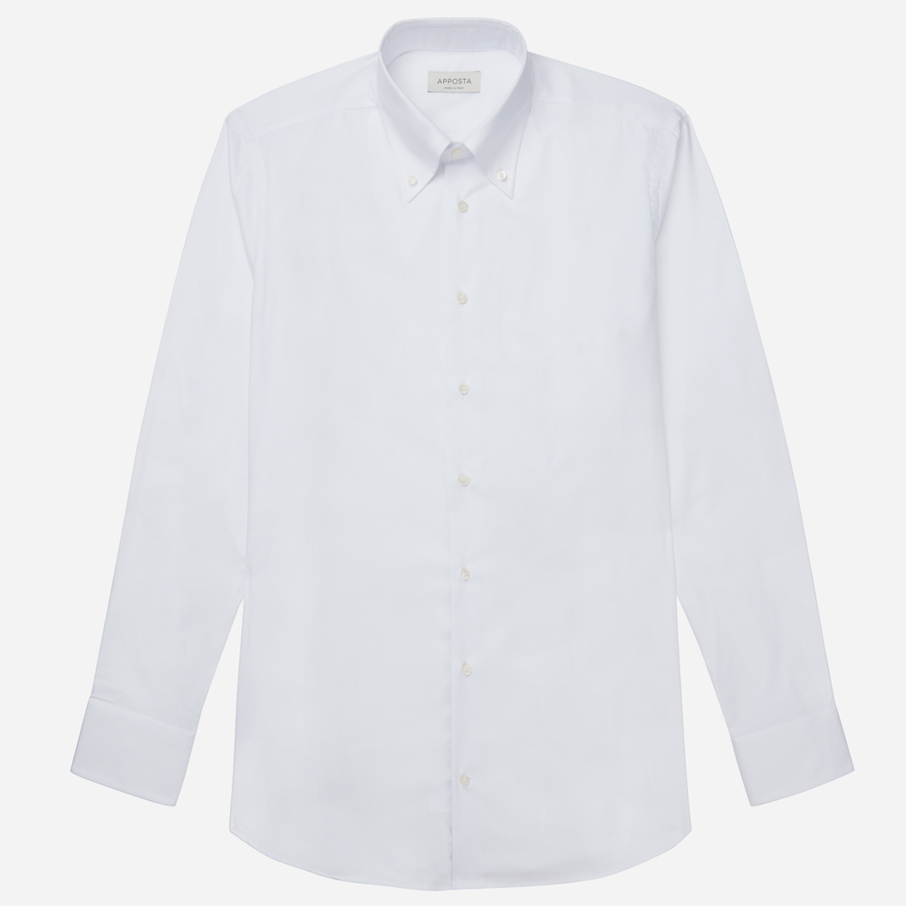 Hemd  einfarbig  weiß bügelleichte baumwolle dobby, kragenform  button-down günstig online kaufen