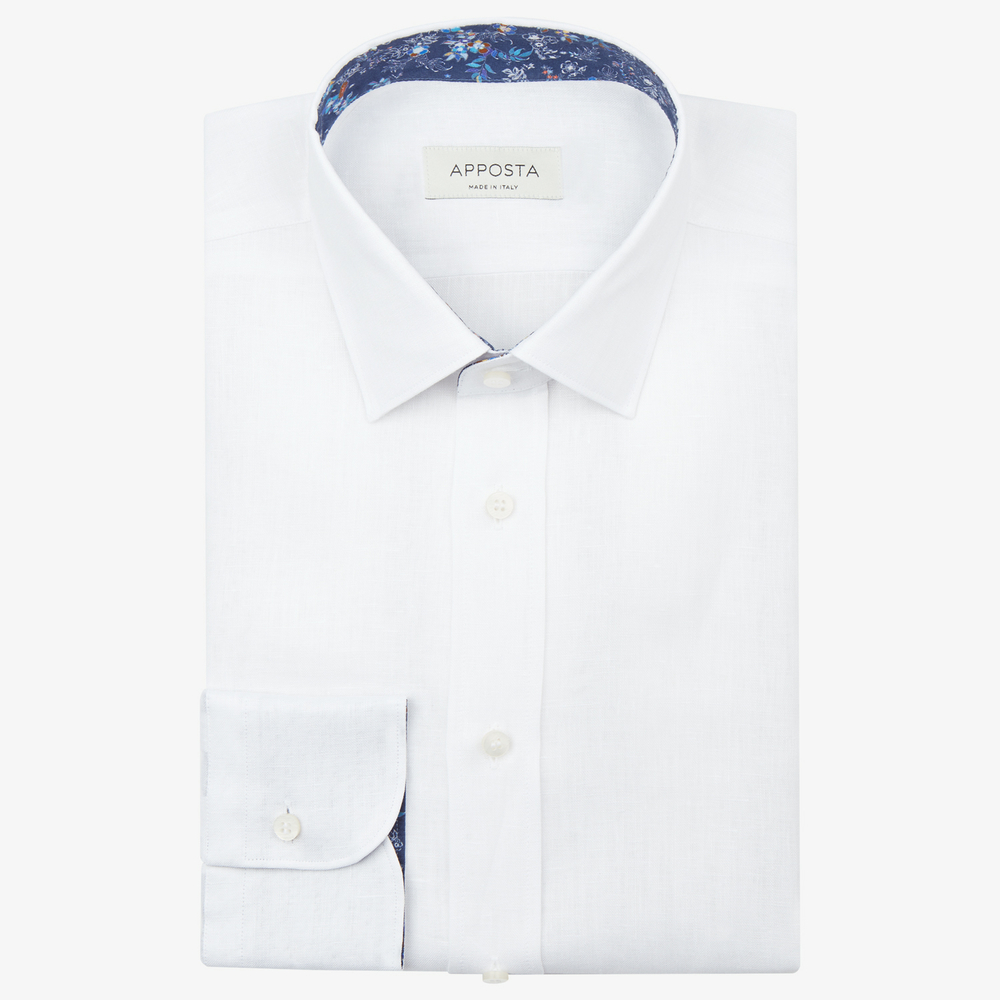 Hemd  einfarbig  weiß baumwolle twill, kragenform  niedriger spitzkragen günstig online kaufen
