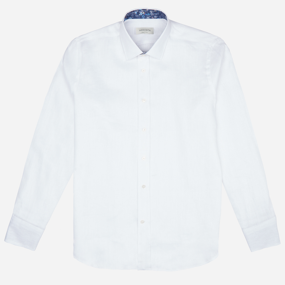 Hemd  einfarbig  weiß baumwolle twill, kragenform  niedriger spitzkragen günstig online kaufen