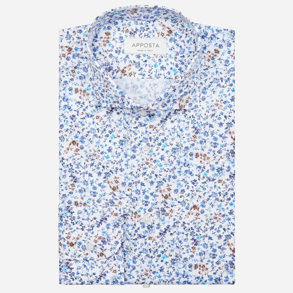 Hemd  blumenmuster  multi baumwolle popeline, kragenform  niedriger spreizk günstig online kaufen