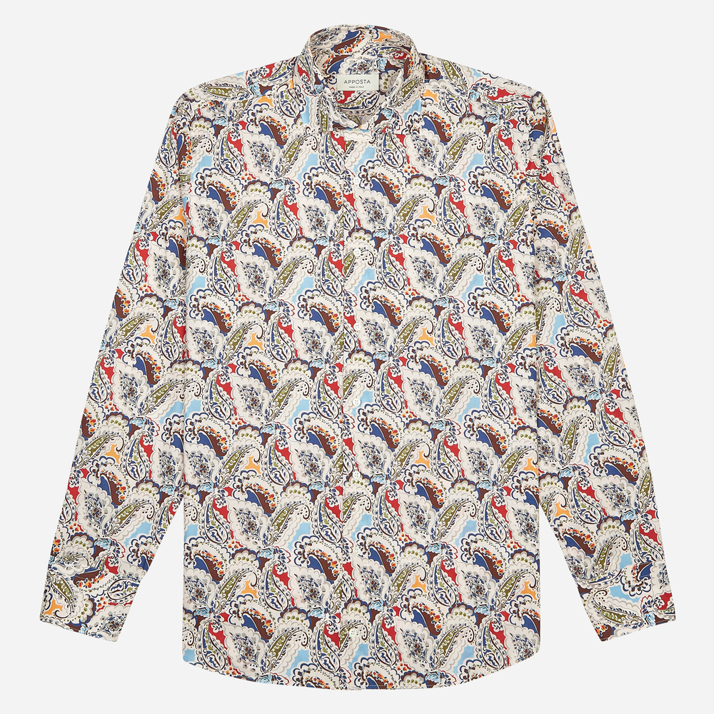 Hemd  blumenmuster  multi baumwolle popeline, kragenform  spreizkragen günstig online kaufen