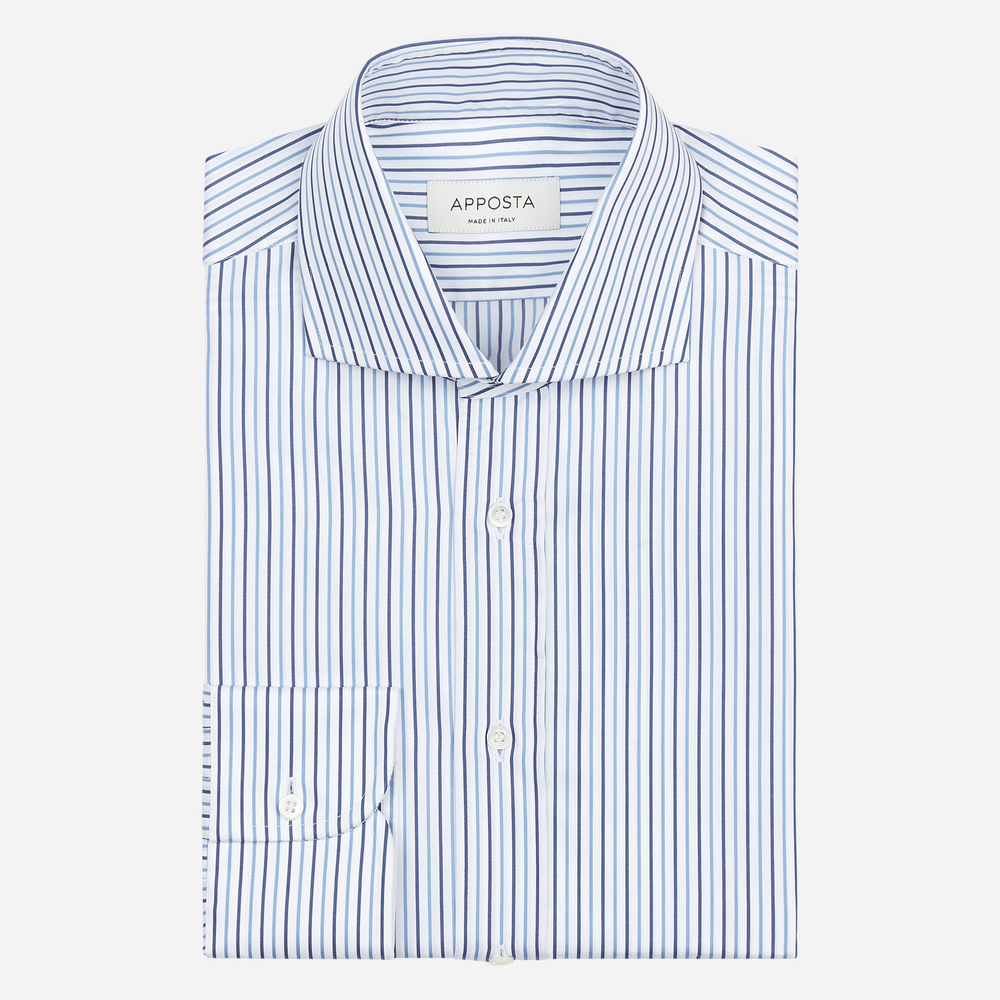 Hemd  streifen  marineblau baumwolle popeline, kragenform  spreizkragen günstig online kaufen